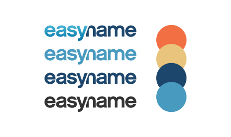The easyname Logo in different color variations and its 4 brand colors