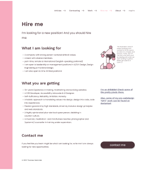 screenshot of a page of the website, showing information about hiring